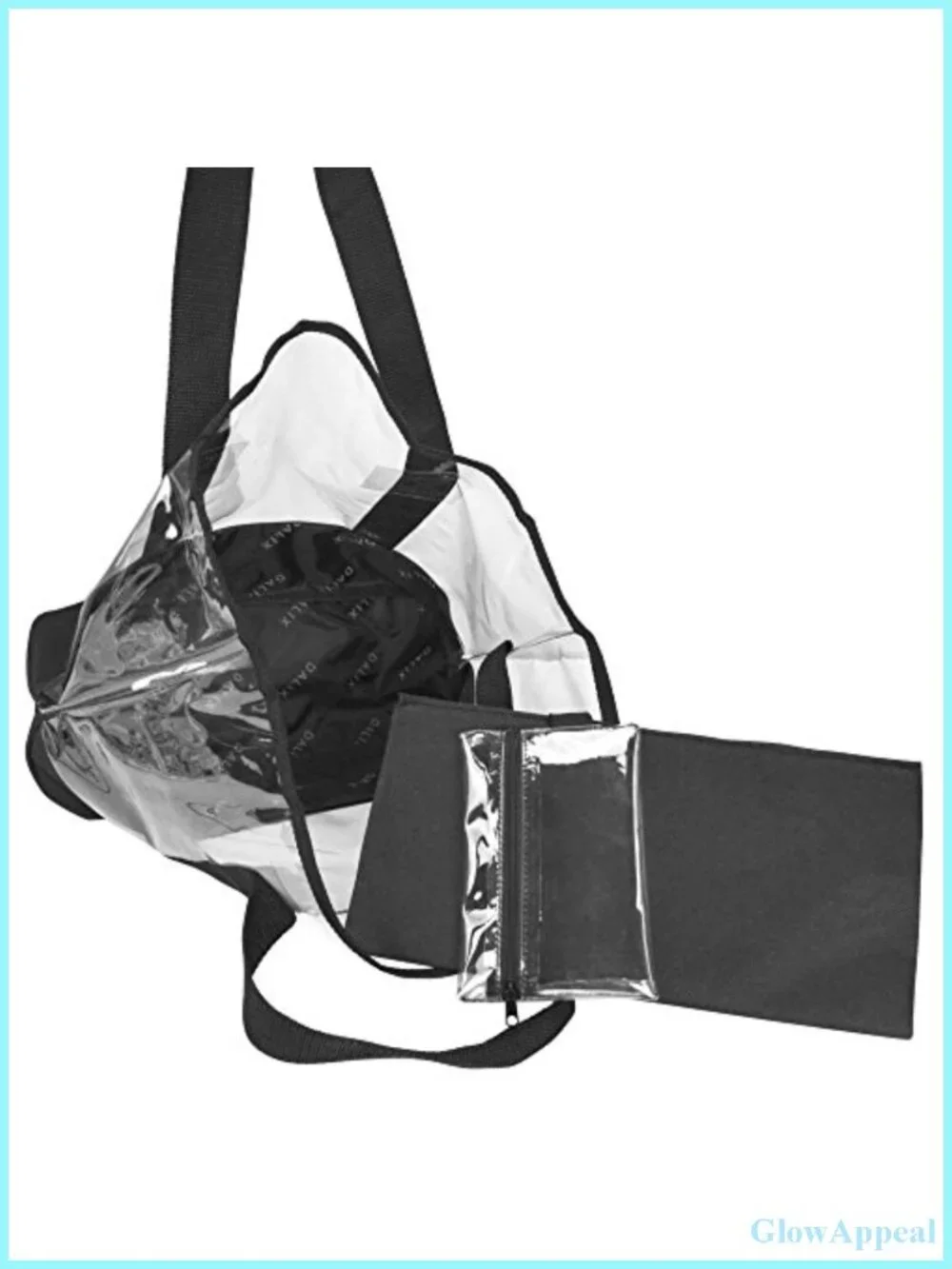 Large Clear PVC Tote Bag with Pouch - Shopping, Beach, Travel